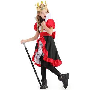 Disfraz Infantil de Reina de Corazones, Vestido de Cuento de Hadas con Temática de Póker para Niñas, Conjunto de Corona y Collar, Ropa para Actuaciones de Halloween - Product Image 3