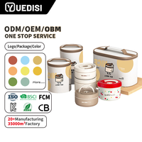 YUEDISI Boîte à lunch bento circulaire portable à double paroi avec couvercle, de qualité alimentaire, pour micro-ondes, avec sac isotherme – Meilleure vente