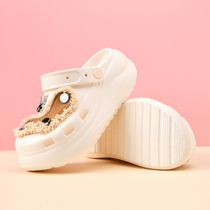Puff Shaped <b>Clogs</b> Thick Soled Height Increasing Breathable Non Slip Beach Sandals For Women Summer Style EVA Sole One Piece - Product Image 3