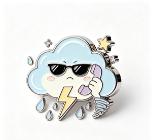 Custom Enamel Metal <b>Pin</b> Cartoon Cloud Lightning Star <b>Badge</b> for Gift Apparel Decoration - Product Image 2