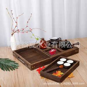 Solid Wood <b>Tea</b> <b>Tray</b> Paulownia Wood Rectangle 4-7 Compartments Multifunction Storage <b>Trays</b> For Kung Fu <b>Tea</b> Set - Product Image 1