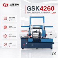 Scie à ruban CNC professionnelle GSK4260 pour métaux, dotée d'un moteur de 5,5 kW avec entraînement par vis sans fin pour une découpe industrielle de précision