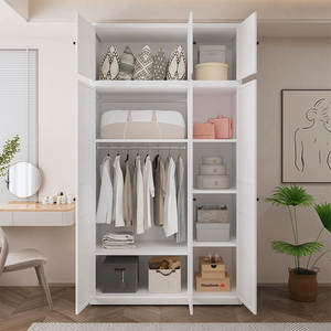 ตู้เสื้อผ้าเหล็กสีขาวแบบโมเดิร์น 2 3 4 5 6 ประตู พร้อมลิ้นชัก สำหรับห้องนอน - Product Image 3