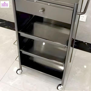 Chariot de coiffure plateau de service en aluminium avec rouleaux pour chariot de beauté de Spa de tatouage de Salon - Product Image 5