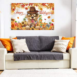 Thanksgiving Day Double-Sided 3*5FT Pennant <b>Flag</b> Digital Printing Technique Outdoor Courtyard Decorations - Product Image 1