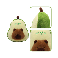 Peluche Capybara Avocat Mignonne, Coussin Doux en Forme de Fruit, Poupée Dessin Animé Kawaii pour Enfants et Décoration Intérieure
