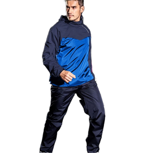 Ensemble de sport deux pièces à capuche pour homme grande taille, avec taille élastique, pour la course, la maison, le <span class=keywords><strong>sauna</strong></span>, la sudation, la perte de poids et la boxe - Product Image 1