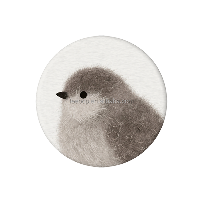 YD-C-Downy Bird - Round - White - 10x10cm