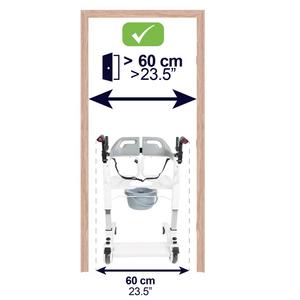 Chaise de transfert pour personnes âgées (hauteur de siège réglable jusqu'à 58 cm), chaise de toilette pour seniors avec roues larges KMINA K40064 - Product Image 2