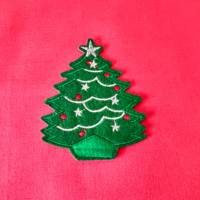 2024 nouveauté festival patchs brodés complets motif personnalisé étoiles lumière colorée fer sur broderie patch arbre de noël