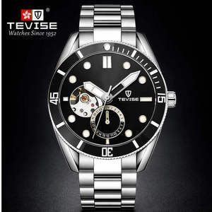 Reloj de Pulsera Mecánico Automático TEVISE 795A para Hombre, Correa de Cuero y Acero, Elegante Reloj de Negocios, Reloj Casual de Moda, Venta al Por Mayor - Product Image 4