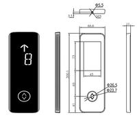 Panneau de commande tactile LOP d'ascenseur Monarch Control avec écran segmenté de 3,2 pouces en verre trempé moderne et cadre en alliage d'aluminium