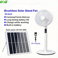 12/16 Inch Oplaadbare Zonneventilator Thuis Camping Zonnepaneel Batterij Gear Display USB-uitgang Nachtlampje Muggenwerende Lamp