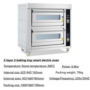 เตาอบไฟฟ้า/แก๊สอัจฉริยะสองชั้นสำหรับเชิงพาณิชย์ พร้อมเทอร์โมสตัทปรับได้ สำหรับใช้ในร้านเบเกอรี่ อบขนมปัง เค้ก พิซซ่า และทาร์ตไข่ - Product Image 4