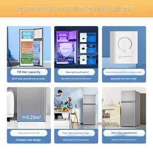 Petit réfrigérateur électrique 118 litres à deux portes, économie d'énergie, refroidissement direct, usage domestique et hôtelier, congélateur ultra-fin - Product Image 3