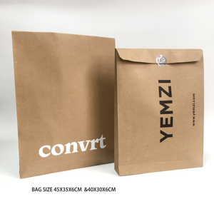 Bolsas de Regalo de Papel Kraft de Varios Tamaños (35x6x45cm), Bolsas de Envío de Papel con Impresión de Logotipo Personalizado, Bolsa Express para Empaque de Ropa y Calzado - Product Image 3