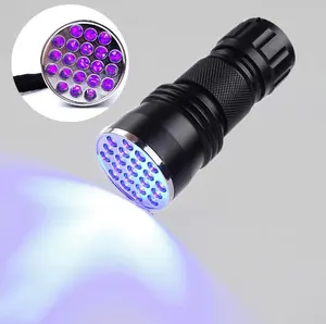 Lampe de poche UV en alliage d'aluminium puissante pour Scorpion 395nm 21 Led lampe de poche UV Ultra Violet avec batterie