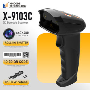 Lecteur de codes-barres 2D Xincode, <span class=keywords><strong>scanner</strong></span> portable 1D QR code USB, lecteur de codes-barres sans fil 2.4G pour supermarché, pistolet à codes-barres X-9103C - Product Image 1