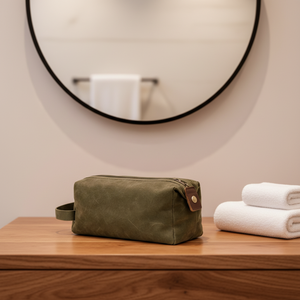 Bolsa de <span class=keywords><strong>Maquillaje</strong></span> de Lona Verde, Personalizada, al por Mayor, Duradera, Ecológica, Portátil, con Cierre, para Viajes y Cosméticos, para Chicas - Product Image 3