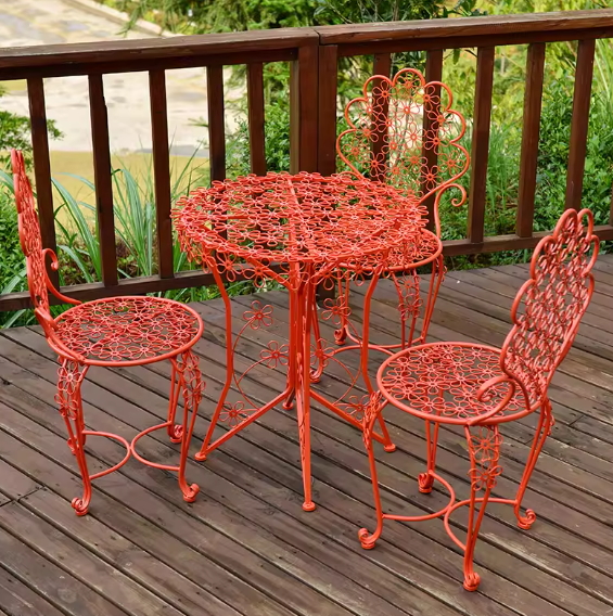 One table and three chairs (plum blossom orange)