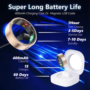 Anneau intelligent de surveillance de la santé avec analyse des données par application, anneau intelligent rechargeable avec suivi du sommeil, des pas et des calories - Product Image 6