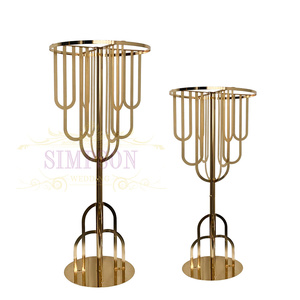 Offre Spéciale – Supports de Fleurs Modernes en Fer Forgé pour Centres de Table de Mariage, Vases en Acrylique, Doré, 90CM/110CM, Simpson FS-62 - Product Image 5