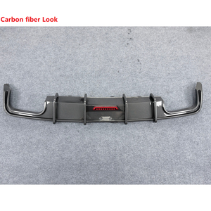 Diffusore Posteriore Nero Lucido in Fibra di Carbonio LOOK per Auto <span class=keywords><strong>A6</strong></span> S6 C8, Splitter con Quattro Uscite di Scarico e LED per <span class=keywords><strong>Audi</strong></span> <span class=keywords><strong>A6</strong></span> S6 C8 SLine <span class=keywords><strong>2019</strong></span>-2025 - Product Image 4