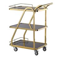Chariot de service buffet 3 niveaux en acier inoxydable, personnalisé pour hôtels, restaurants et bars, capacité 10L, design unique