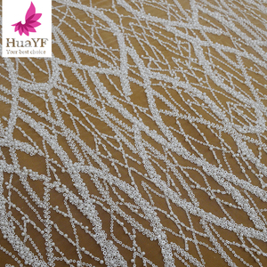 Hy2671 mới pháp ngọc trai sọc hạt sequin ren Wedding Dress vải buổi tối ăn mặc Vải - Product Image 6