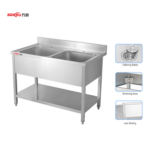 מוסמך nsf nsf ציוד מזון מהיר נירוסטה בישול שולחנות עבודה גימור מלוטש 300 kg/m מטבח עומס - Product Image 2