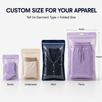 Impression numériqueSac à vêtements en coton pur/soie glacée Sac en plastique imprimé avec logo en relief Pochette d'emballage pour pantalons et chaussettes