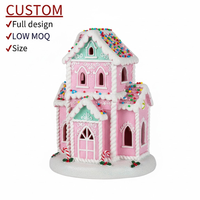 Décoration de table personnalisée en résine en forme de maison de pain d'épices pour les fêtes, vente en gros, cadeau de Noël, directement de l'usine, faible MOQ pris en charge