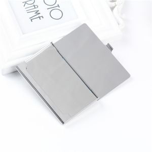 Unai Fashion Tempat Kartu Nama Stainless Steel Dompet Kartu untuk Wanita/Pria Sablon/Sabuk Sutra Tanpa Penutup Promosi - Product Image 2