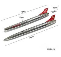 Stylo cadeau NM-024 JR, nouveauté créative, stylo bille en métal argenté en forme d'avion, largeur d'écriture 1,0 mm, logo personnalisé, vente chaude