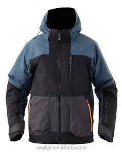 Jaqueta de esqui masculina com capuz e saia de neve ajustável, à prova d'água, logotipo personalizado, para acampamento e esqui