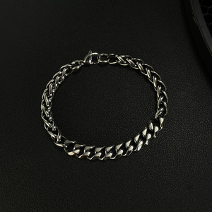 Stile semplice europeo gioielli da uomo Hip Hop alta lucidata da uomo bracciale in acciaio inox gancio cubano catena a maglia con fibbia - Product Image 2