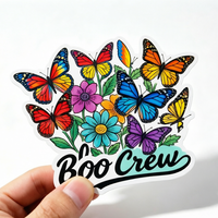 Autocollant personnalisé imprimé sur mesure avec logo UV en relief, en vinyle, pas cher, pour enfants, étiquette découpée individuellement pour la promotion