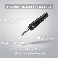 BGEER Prise banane latérale empilable sans soudure en laiton nickelé 4 mm 30 V CA-60 V CC/MAX. 24 A pour tests électriques multi-appareils