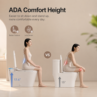 Toilette intelligente haut de gamme à poser au sol, style américain, certifiée ADA, pour une économie d'eau, idéale pour la maison