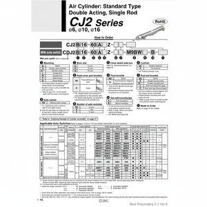 กระบอกลมนิวเมติก SMC CDJ2L16-45AZ-B ชิ้นส่วนนิวเมติก - Product Image 1