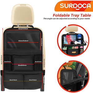 Organizador Resistente para Asiento Trasero de Coche con Múltiples Bolsillos y Bandeja Plegable, Práctico Organizador para Viajes Familiares - Product Image 2