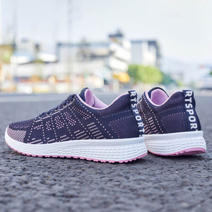 Chaussures de sport décontractées pour femmes, lacets, tige en maille respirante, bout rond, tendance mode, chaussures confortables pour la marche - Product Image 6