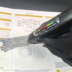 YingTuo Bijoux HIPHOP Carré Moissanite Bijoux <span class=keywords><strong>D</strong></span> Couleur VVS1 Rond S925 Plaqué 3mm/4mm Moissanite Tennis <span class=keywords><strong>Bracelet</strong></span> - Product Image 6