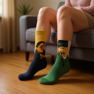 Calcetines Angelina a Media Pantorrilla 37-45 Unisex, Mezcla de Algodón Transpirable, Estampado Informal, para Uso Diario - Product Image 2