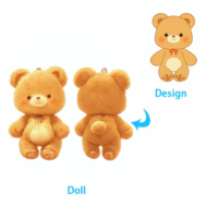 Porte-clés en peluche personnalisé Peluches Jouets en peluche personnalisés Anime Ours en peluche pour mascotte douce Pendentif Porte-clés en peluche personnalisé