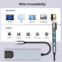 Pabrik grosir Ethernet 100M RJ45 stasiun Dok Usb C Hub 5 In 1 adaptor Multiport HDTV 4K Port USB stasiun Dok PD
