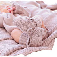 Vente chaude Personnalisé Couleur Unie Coton Doux Nouveau-Né Bébé Garçon Fille Blanc Tricot Chaussons Chaussettes D'hiver Chaussures Infantile