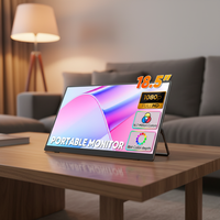 Moniteur portable pour jeux vidéo SIBOLAN, 18,5 pouces, écran LCD, compatible VESA, support intégré, USB-C, rétroéclairage LED, HD 1080P HDR IPS, en stock