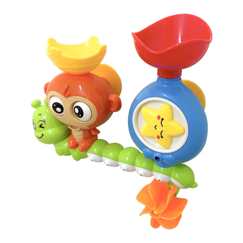 Bunte Kinder Badewanne Spielzeug Kunststoff Wasserrad Baby Bad Set Spielzeug Niedlich Drehen Augen Affe Bades pielzeug