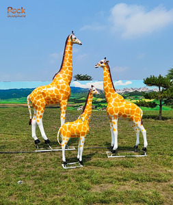 Thiết kế hiện đại của sợi thủy tinh lớn sơn bức tượng con hươu cao cổ động vật cho vườn và công viên trang trí - Product Image 6